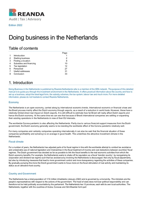 62569dfda63fd434f959c3f5 Doing Business in the Netherlands 2022 Reanda Netherlands page 0001 p 500
